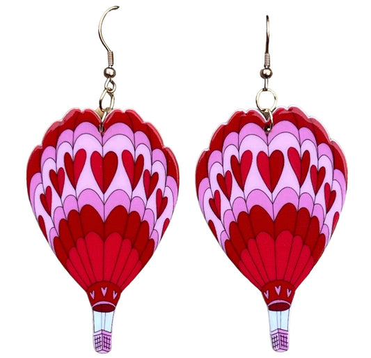 Love is in the Air Heart Air Balloons Valentine Earrings - Relic828