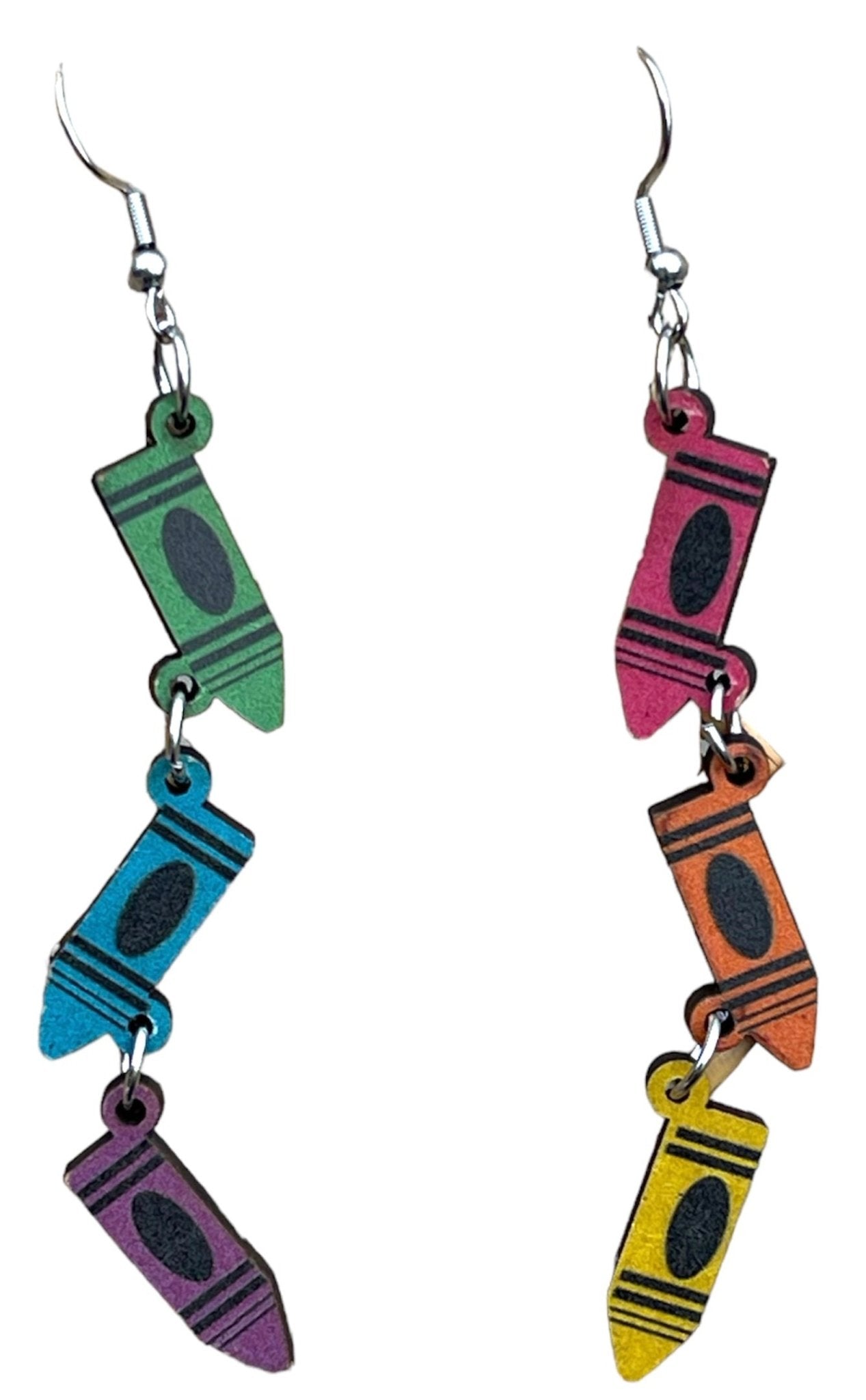 Retro Color Outside of the Box Drawing Art Craft Earrings - Relic828