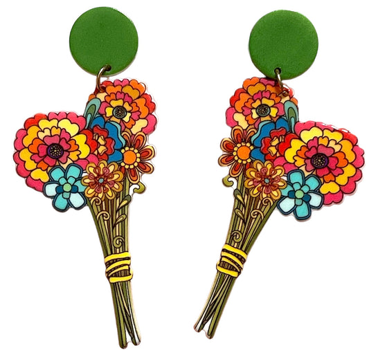 Retro Colorful Boho Bouquet Earrings - Relic828