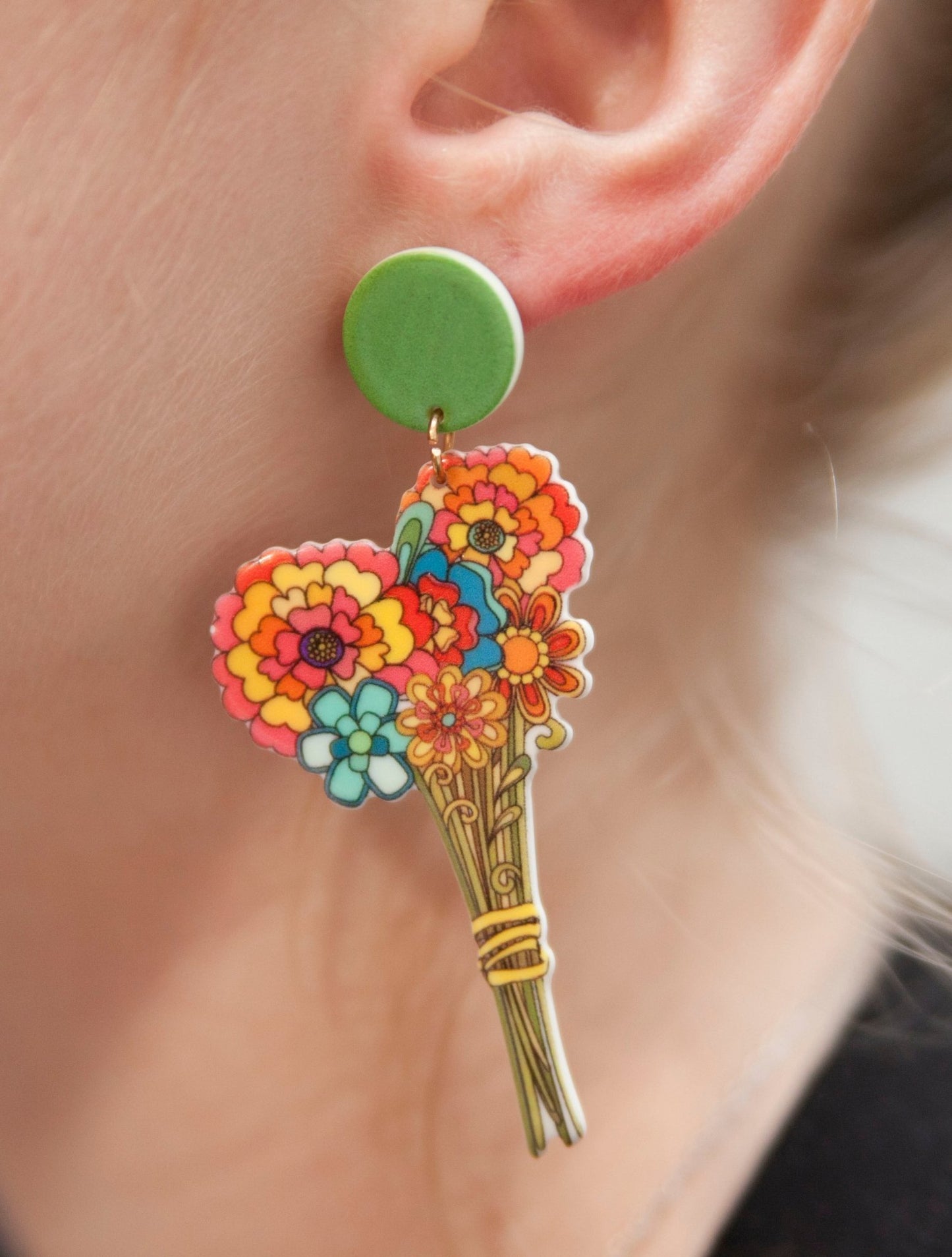 Retro Colorful Boho Bouquet Earrings - Relic828