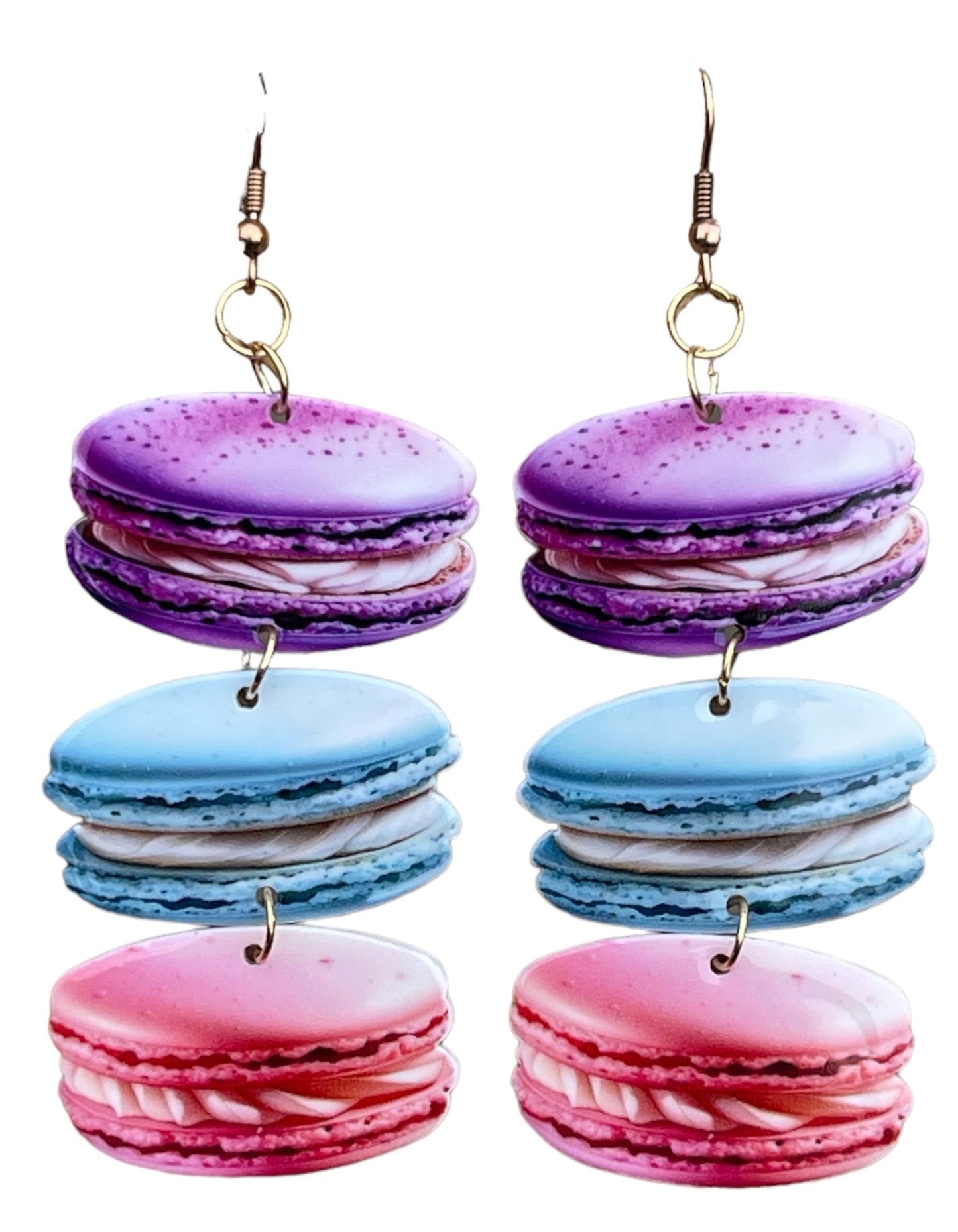 Yummy Little Colorful Macaroon Sweet Cookie Baking Earrings - Relic828